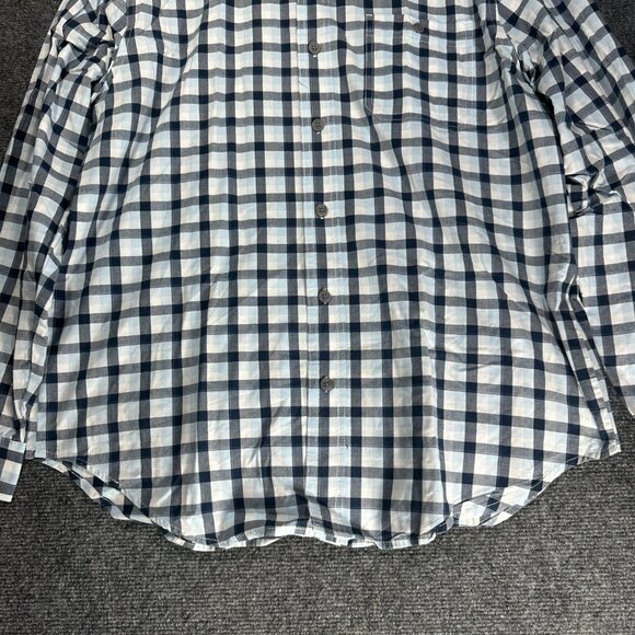 CE Schmidt Workwear Shirt Mens Large Button Down Blue Plaid Cotton Pocket - Picture 2 of 9